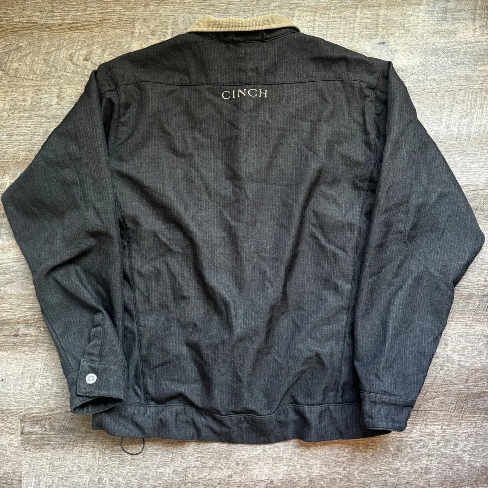 Cinch‎ Bonded Softshell Jacket Large Regular Black Heather Fleece Lined Logo